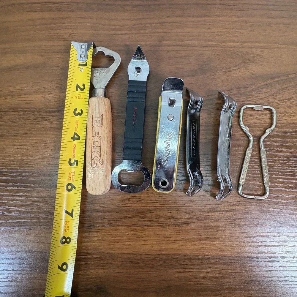 Vintage Bottle Opener Budweiser, Farberware, Fairgrove, Tap Boy and Becks lot 6
